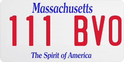 MA license plate 111BV0