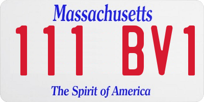 MA license plate 111BV1