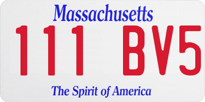 MA license plate 111BV5