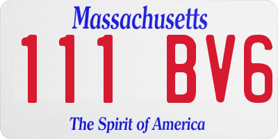MA license plate 111BV6