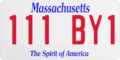 MA license plate 111BY1
