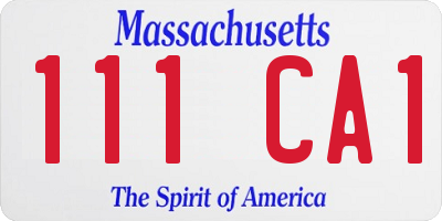 MA license plate 111CA1