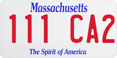 MA license plate 111CA2