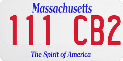 MA license plate 111CB2