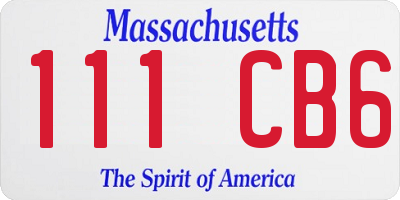 MA license plate 111CB6