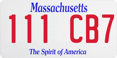 MA license plate 111CB7