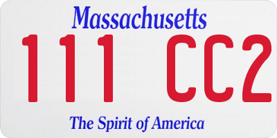 MA license plate 111CC2