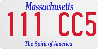 MA license plate 111CC5