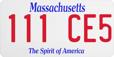 MA license plate 111CE5