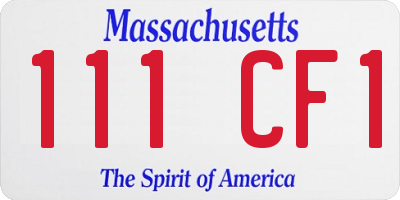 MA license plate 111CF1