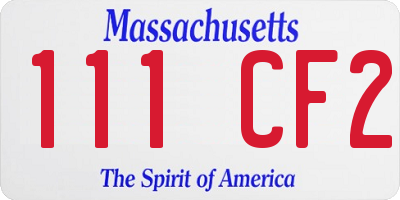 MA license plate 111CF2