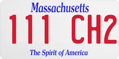 MA license plate 111CH2