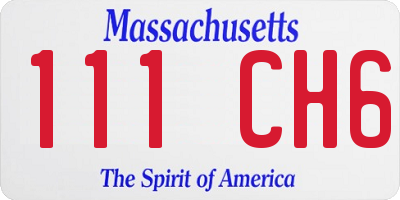 MA license plate 111CH6