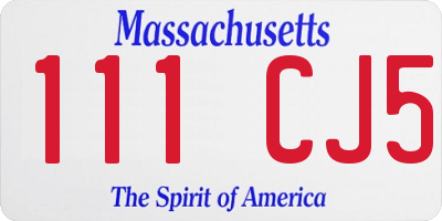 MA license plate 111CJ5