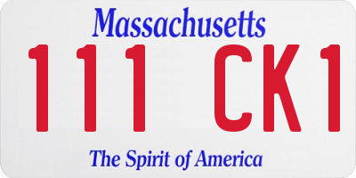 MA license plate 111CK1