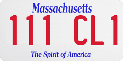 MA license plate 111CL1