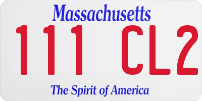 MA license plate 111CL2