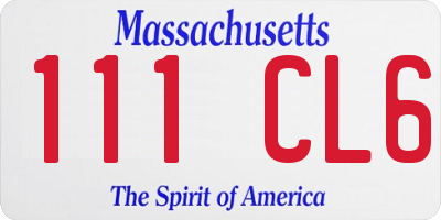 MA license plate 111CL6