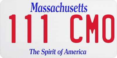 MA license plate 111CM0