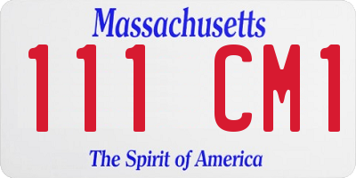 MA license plate 111CM1
