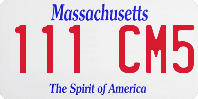 MA license plate 111CM5