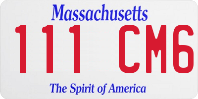 MA license plate 111CM6