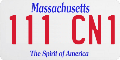 MA license plate 111CN1