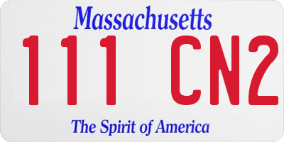 MA license plate 111CN2