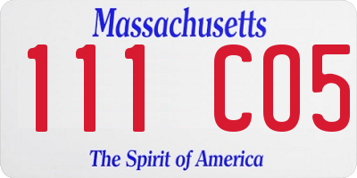 MA license plate 111CO5