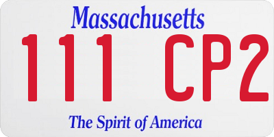 MA license plate 111CP2