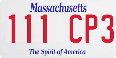 MA license plate 111CP3