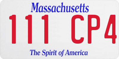 MA license plate 111CP4