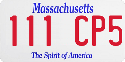 MA license plate 111CP5