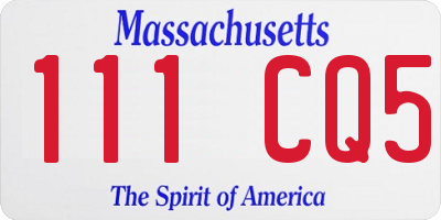 MA license plate 111CQ5