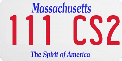 MA license plate 111CS2