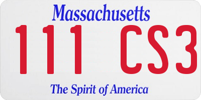 MA license plate 111CS3