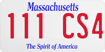 MA license plate 111CS4