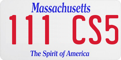 MA license plate 111CS5