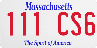 MA license plate 111CS6
