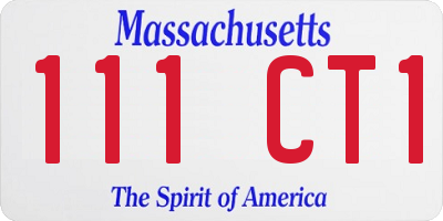 MA license plate 111CT1