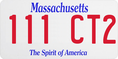 MA license plate 111CT2