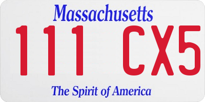 MA license plate 111CX5