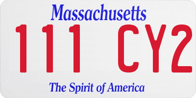 MA license plate 111CY2