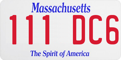 MA license plate 111DC6