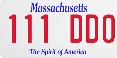 MA license plate 111DD0