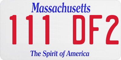 MA license plate 111DF2