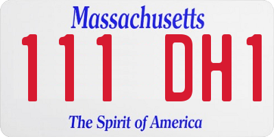 MA license plate 111DH1