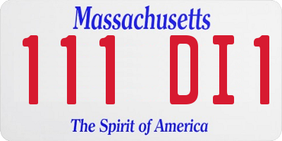 MA license plate 111DI1