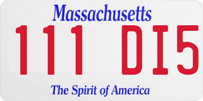 MA license plate 111DI5