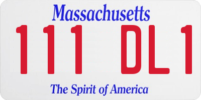 MA license plate 111DL1